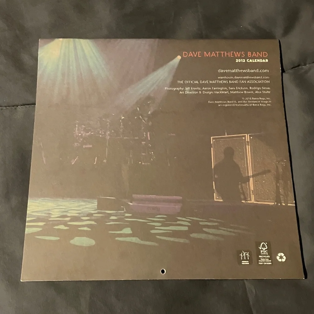 2012 Dave Matthews Band Wall Calendar